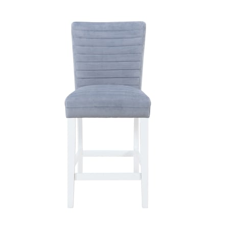 Global Furniture Usa Contemporary Velvet Monaco Grey 2 Bar Stools 4881